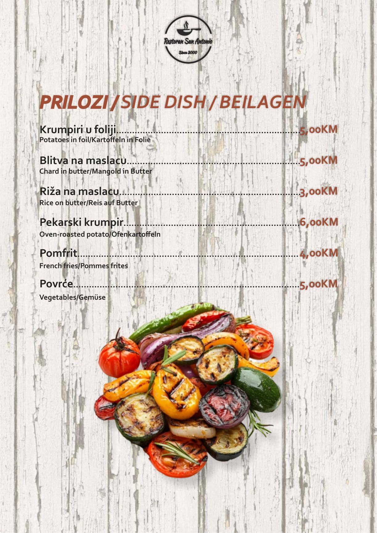 Jelovnik Restoran San Antonio — stranica 9