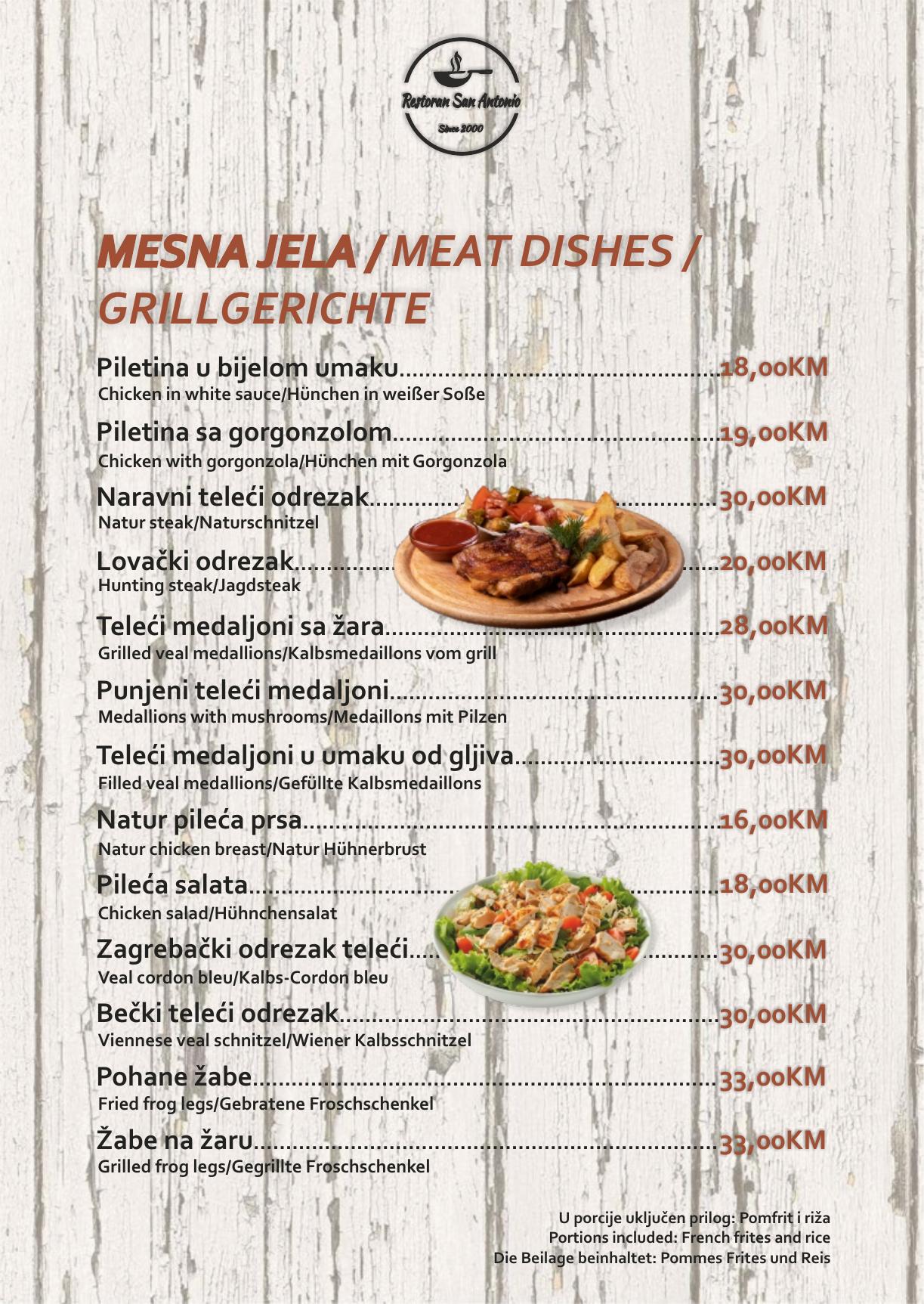 Jelovnik Restoran San Antonio — stranica 6